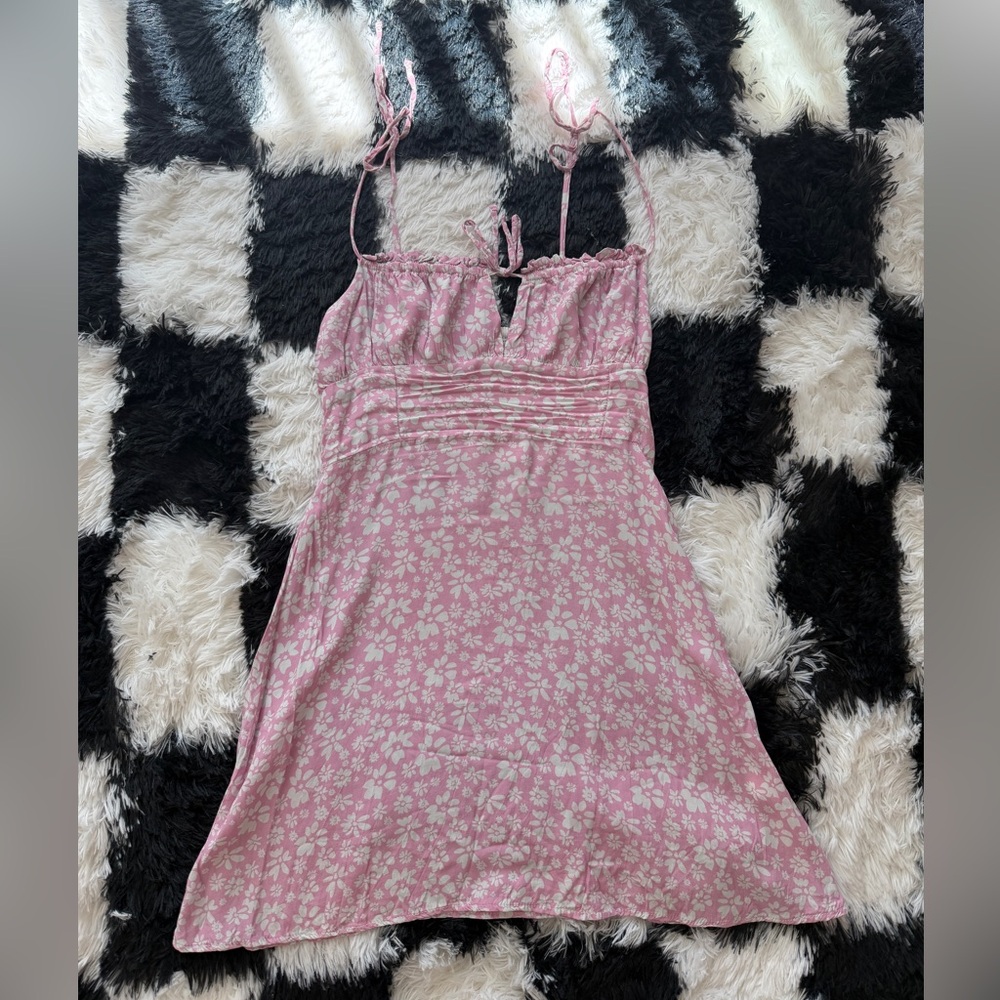Bershka Women’s Pink Floral Slip Dress